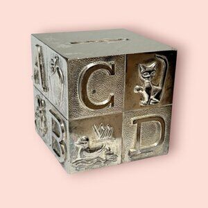 MCM Silver ABC Piggy Bank Cube